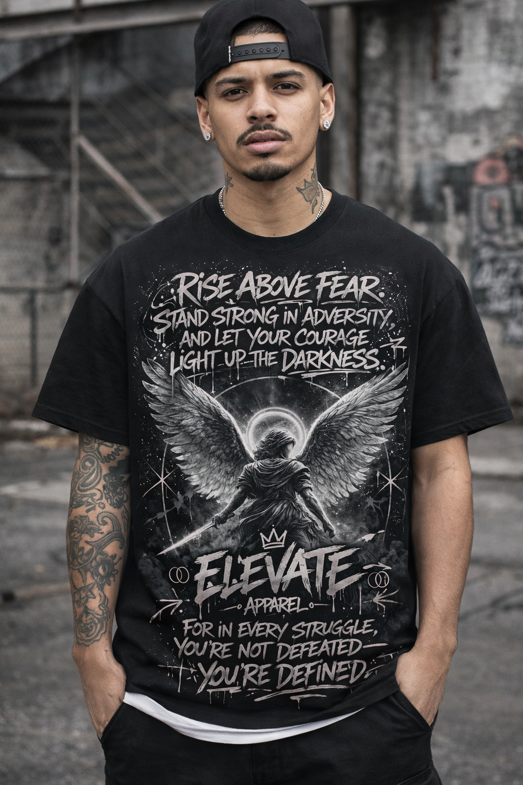 Rise Above Fear Graphic Tee – Elevate Apparel