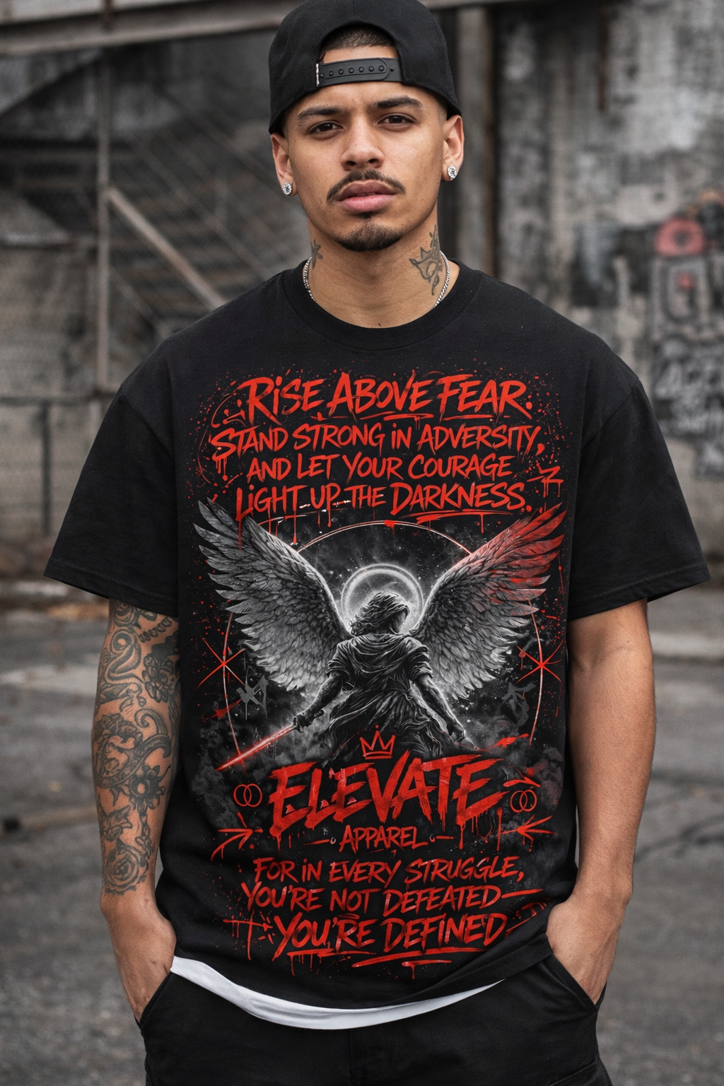 Rise Above Fear Graphic Tee – Elevate Apparel