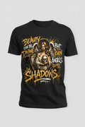 Beauty Can Be Divine Angels Carry Shadows graphic tee black t-shirt mockup