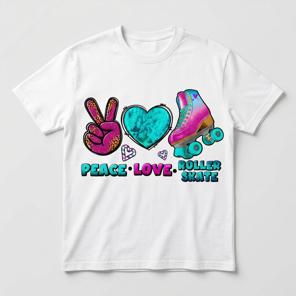 Peace Love Roller Skate Tee
