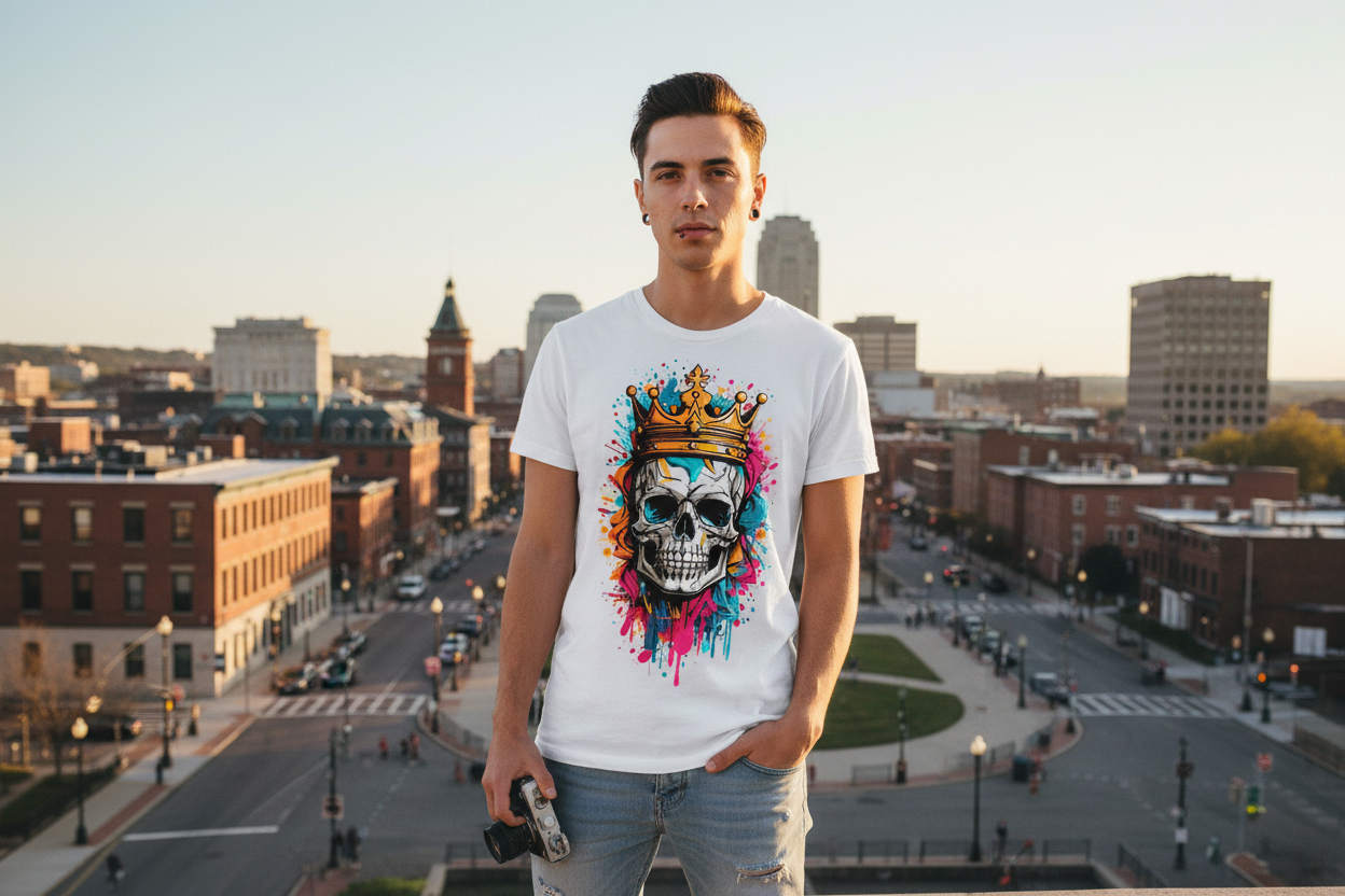 Skull Crown Tee Worcester City Model