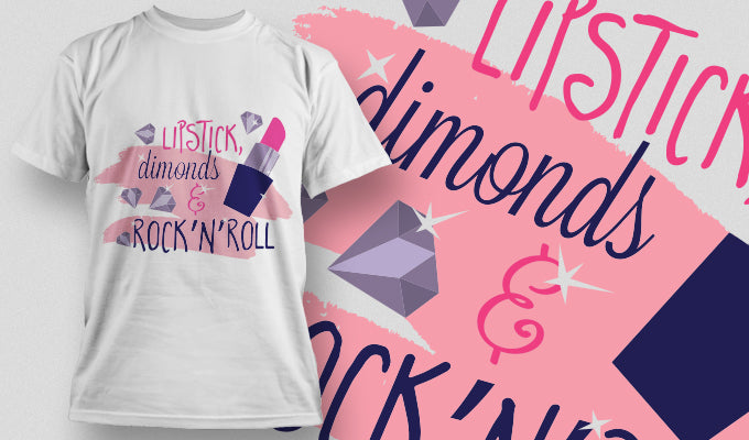 Lipstick, Diamonds & Rock N Roll Graphic Tee